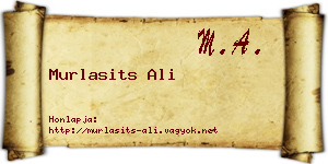 Murlasits Ali névjegykártya